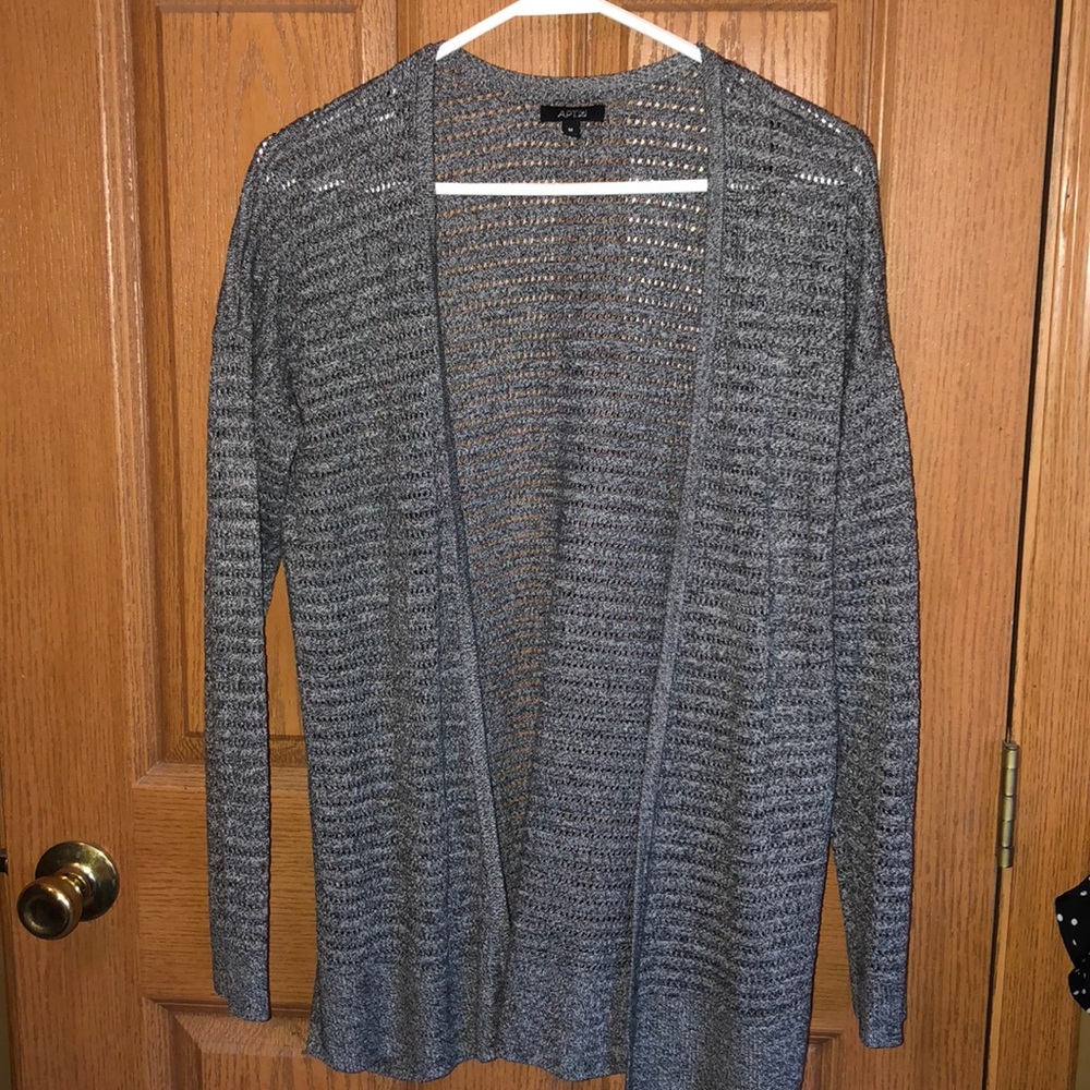 Grey knit cardigan